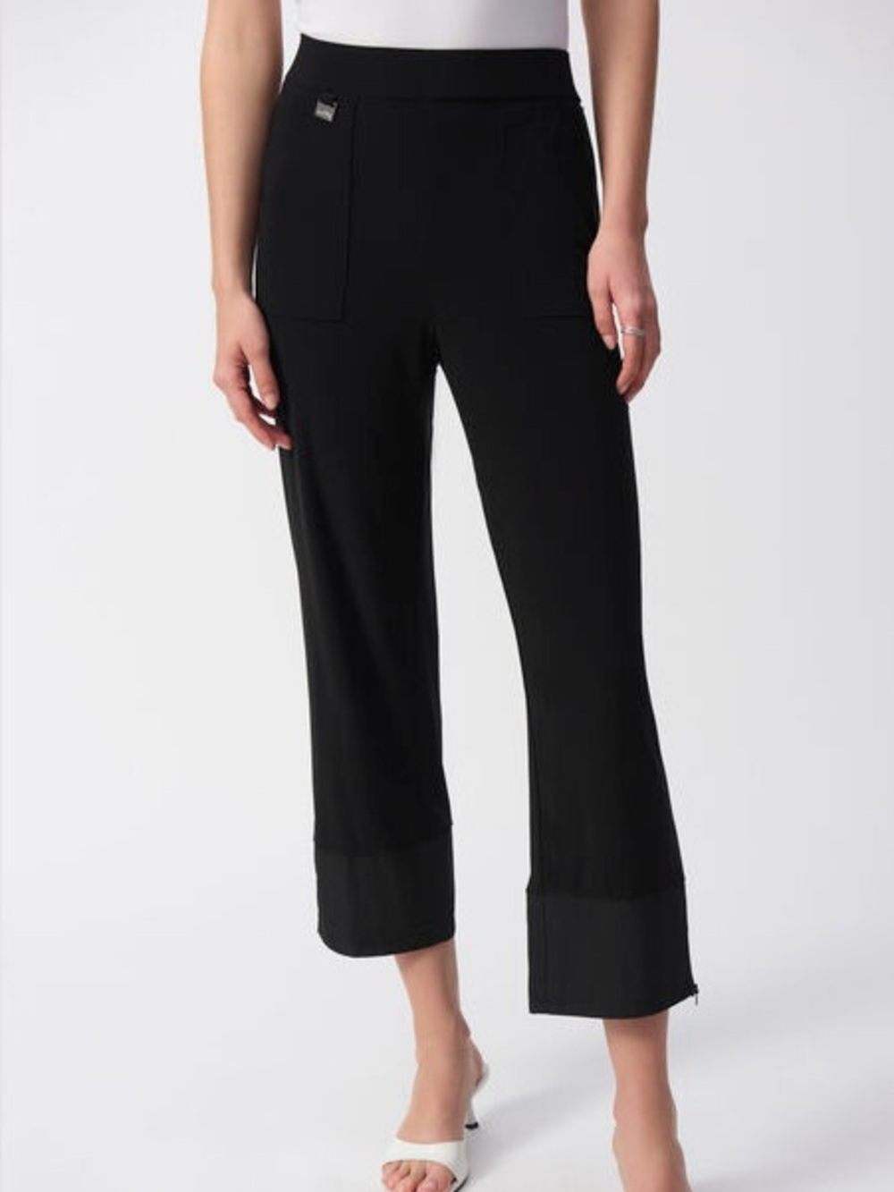 Joseph Ribkoff Black Cropped Wide-Leg Pants